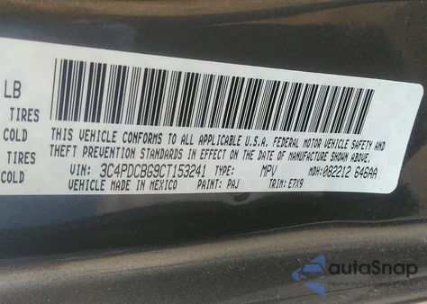 2012 Dodge Journey Sxt from USA, damaged, VIN 3C4PDCBG9CT153241